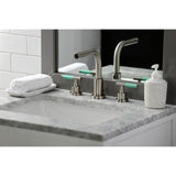 Kaiser Two-Handle 3-Hole Deck Mount Widespread Bathroom Faucet with Brass Pop-Up Drain