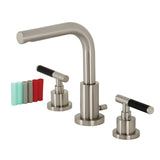 Kaiser Two-Handle 3-Hole Deck Mount Widespread Bathroom Faucet with Brass Pop-Up Drain