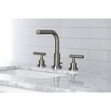 Manhattan Two-Handle 3-Hole Deck Mount Widespread Bathroom Faucet with Brass Pop-Up Drain