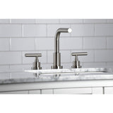 Manhattan Two-Handle 3-Hole Deck Mount Widespread Bathroom Faucet with Brass Pop-Up Drain