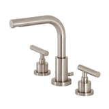 Manhattan Two-Handle 3-Hole Deck Mount Widespread Bathroom Faucet with Brass Pop-Up Drain