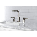 Concord Two-Handle 3-Hole Deck Mount Widespread Bathroom Faucet with Brass Pop-Up Drain