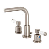 Paris Two-Handle 3-Hole Deck Mount Widespread Bathroom Faucet with Brass Pop-Up Drain