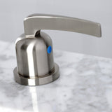 Centurion Two-Handle 3-Hole Deck Mount Widespread Bathroom Faucet with Brass Pop-Up Drain