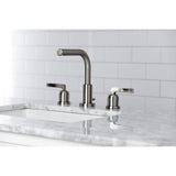 Centurion Two-Handle 3-Hole Deck Mount Widespread Bathroom Faucet with Brass Pop-Up Drain