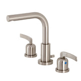 Centurion Two-Handle 3-Hole Deck Mount Widespread Bathroom Faucet with Brass Pop-Up Drain