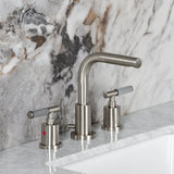 Synchronous Two-Handle 3-Hole Deck Mount Widespread Bathroom Faucet with Brass Pop-Up Drain