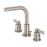 NuvoFusion Two-Handle 3-Hole Deck Mount Widespread Bathroom Faucet with Brass Pop-Up Drain