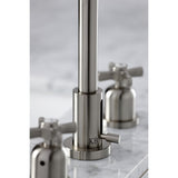 Millennium Two-Handle 3-Hole Deck Mount Widespread Bathroom Faucet with Brass Pop-Up Drain