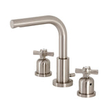 Millennium Two-Handle 3-Hole Deck Mount Widespread Bathroom Faucet with Brass Pop-Up Drain