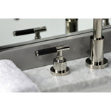 Kaiser Two-Handle 3-Hole Deck Mount Widespread Bathroom Faucet with Brass Pop-Up Drain