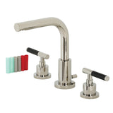 Kaiser Two-Handle 3-Hole Deck Mount Widespread Bathroom Faucet with Brass Pop-Up Drain