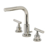 Manhattan Two-Handle 3-Hole Deck Mount Widespread Bathroom Faucet with Brass Pop-Up Drain