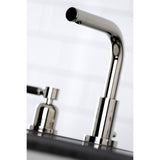 Kaiser Two-Handle 3-Hole Deck Mount Widespread Bathroom Faucet with Brass Pop-Up Drain