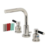 Kaiser Two-Handle 3-Hole Deck Mount Widespread Bathroom Faucet with Brass Pop-Up Drain