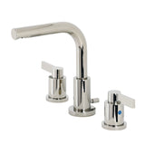 NuvoFusion Two-Handle 3-Hole Deck Mount Widespread Bathroom Faucet with Brass Pop-Up Drain