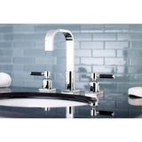 Kaiser Two-Handle 3-Hole Deck Mount Widespread Bathroom Faucet with Retail Pop-Up Drain