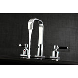 Kaiser Two-Handle 3-Hole Deck Mount Widespread Bathroom Faucet with Retail Pop-Up Drain