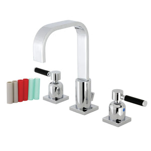 Kaiser Two-Handle 3-Hole Deck Mount Widespread Bathroom Faucet with Retail Pop-Up Drain