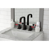 Kaiser Two-Handle 3-Hole Deck Mount Widespread Bathroom Faucet with Retail Pop-Up Drain