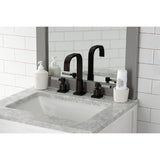 Kaiser Two-Handle 3-Hole Deck Mount Widespread Bathroom Faucet with Retail Pop-Up Drain