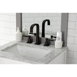 Kaiser Two-Handle 3-Hole Deck Mount Widespread Bathroom Faucet with Retail Pop-Up Drain