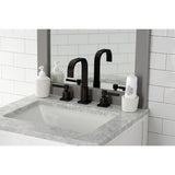 Concord Two-Handle 3-Hole Deck Mount Widespread Bathroom Faucet with Retail Pop-Up Drain