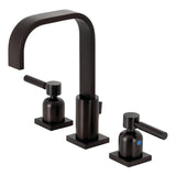 Concord Two-Handle 3-Hole Deck Mount Widespread Bathroom Faucet with Retail Pop-Up Drain