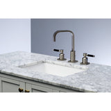 Kaiser Two-Handle 3-Hole Deck Mount Widespread Bathroom Faucet with Retail Pop-Up Drain