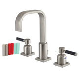 Kaiser Two-Handle 3-Hole Deck Mount Widespread Bathroom Faucet with Retail Pop-Up Drain