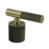 Convergent Brass Knurled Lever Handle