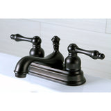 American Classic Double-Handle 3-Hole Deck Mount 4-Inch Centerset Bathroom Faucet with Pop-Up Drain