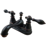 English Classic Double-Handle 3-Hole Deck Mount 4-Inch Centerset Bathroom Faucet with Pop-Up Drain