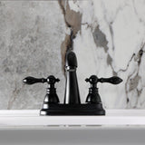 American Classic Two-Handle 3-Hole Deck Mount 4" Centerset Bathroom Faucet with Plastic Pop-Up