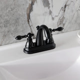 American Classic Two-Handle 3-Hole Deck Mount 4" Centerset Bathroom Faucet with Plastic Pop-Up