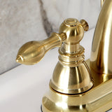 American Classic Two-Handle 3-Hole Deck Mount 4" Centerset Bathroom Faucet with Plastic Pop-Up