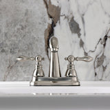 American Classic Two-Handle 3-Hole Deck Mount 4" Centerset Bathroom Faucet with Plastic Pop-Up