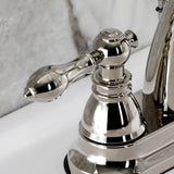 American Classic Two-Handle 3-Hole Deck Mount 4" Centerset Bathroom Faucet with Plastic Pop-Up