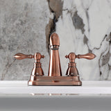 American Classic Two-Handle 3-Hole Deck Mount 4" Centerset Bathroom Faucet with Plastic Pop-Up