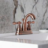 American Classic Two-Handle 3-Hole Deck Mount 4" Centerset Bathroom Faucet with Plastic Pop-Up