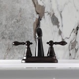 English Classic Two-Handle 3-Hole Deck Mount 4" Centerset Bathroom Faucet with Plastic Pop-Up