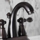 English Classic Two-Handle 3-Hole Deck Mount 4" Centerset Bathroom Faucet with Plastic Pop-Up