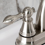 English Classic Two-Handle 3-Hole Deck Mount 4" Centerset Bathroom Faucet with Plastic Pop-Up