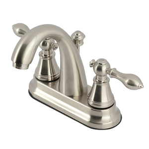 English Classic Two-Handle 3-Hole Deck Mount 4" Centerset Bathroom Faucet with Plastic Pop-Up