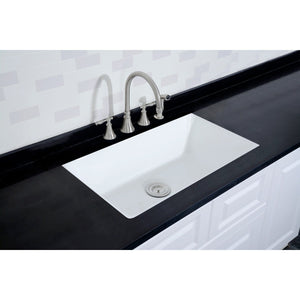 Towne 33-Inch Cast Iron Undermount 4-Hole Single Bowl Kitchen Sink