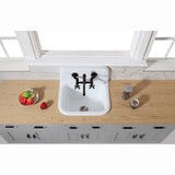 Petra Galley 22-Inch Cast Iron Wall Mount 2-Hole Single Bowl Kitchen Sink