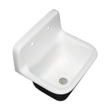 Petra Galley 22-Inch Cast Iron Wall Mount 2-Hole Single Bowl Kitchen Sink