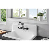 Petra Galley 30-Inch x 20-Inch Cast Iron Wall Mount Kitchen Sink