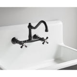 Towne 36-Inch Cast Iron Wall Mount 2-Hole Single Bowl Utility Sink