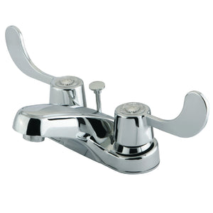 Vista Double-Handle 3-Hole Deck Mount 4-Inch Centerset Bathroom Faucet with Brass Pop-Up